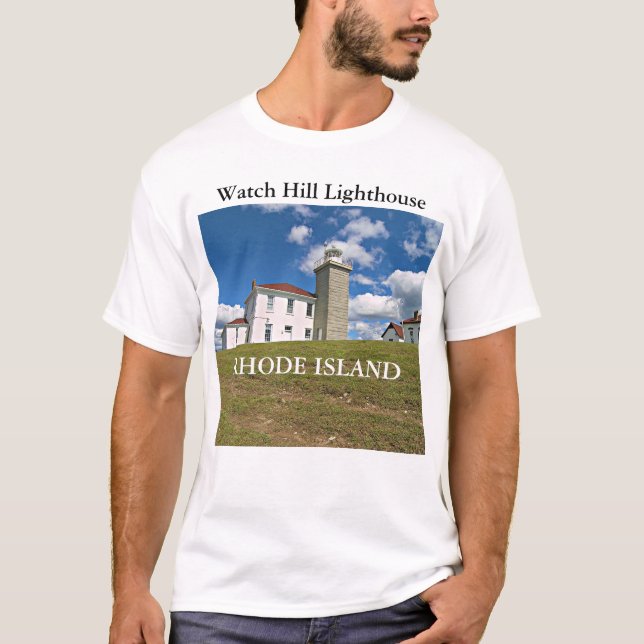 Uhr-Hügel-Leuchtturm, Rhode Island T - Shirt (Vorderseite)