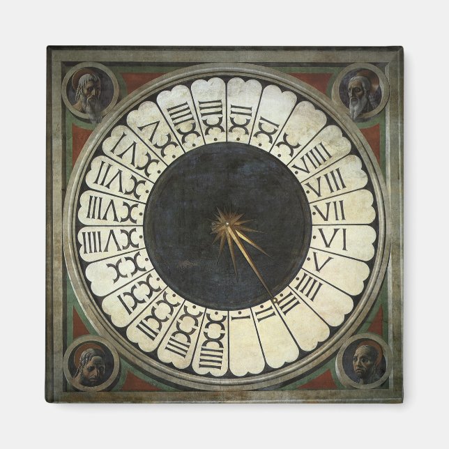Uhr im Duomo von Paolo Uccello Magnet (Vorne)