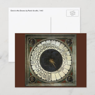 Uhr im Duomo von Paolo Uccello Postkarte