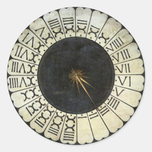 Uhr im Duomo von Paolo Uccello Runder Aufkleber