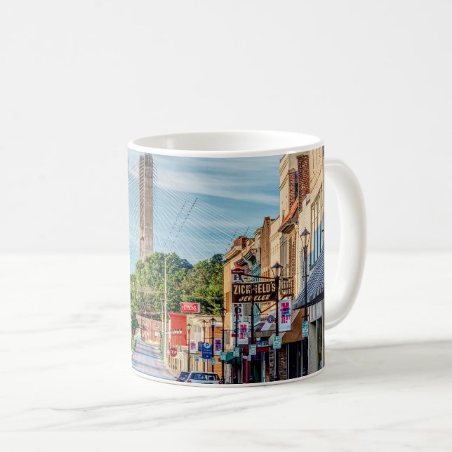 Uhr im Stadtzentrum Cape Girardeau Kaffeetasse (VorderseiteRechts)