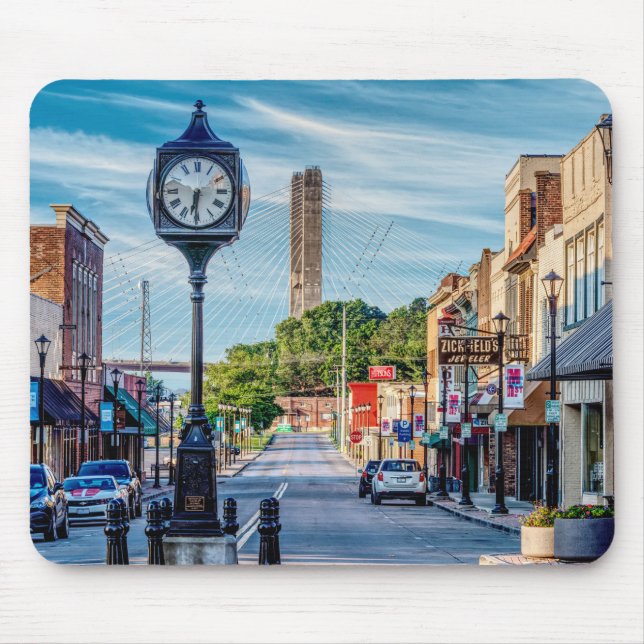 Uhr im Stadtzentrum Cape Girardeau Mousepad (Vorne)