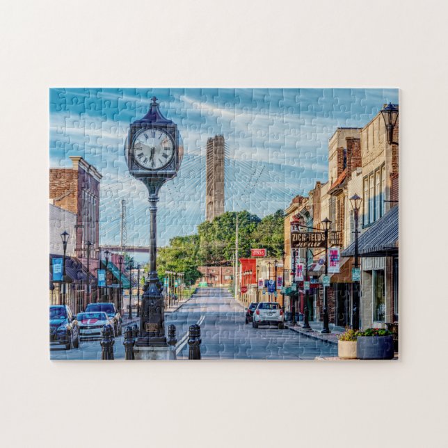Uhr im Stadtzentrum Cape Girardeau Puzzle (Horizontal)