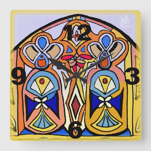 Uhr - inspiriert Hartglas. (Vorderseite)