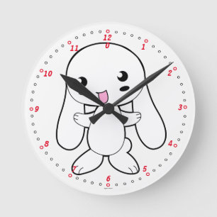 Uhr. Kaninchen Runde Wanduhr