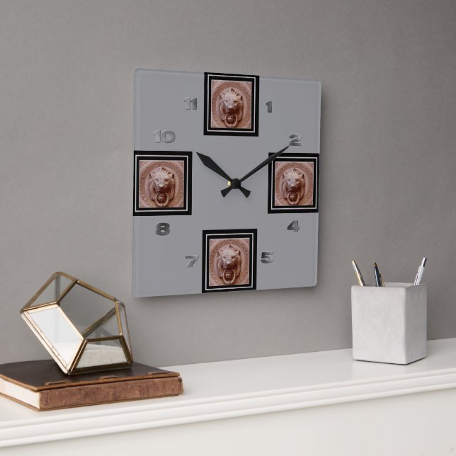 Uhr - Löwe-Haupttür-Klopfer (Büro)