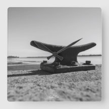 Uhr marines, schwarzes und weißes Thema