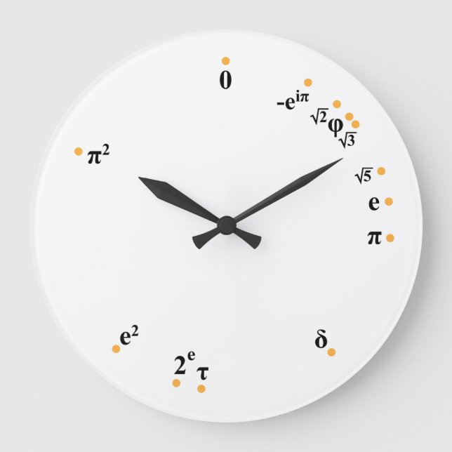 Uhr mathematischer Konstanten (orange) (Vorderseite)