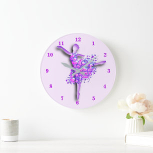 Uhr mit Ballerina in Lila