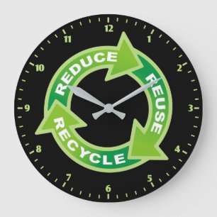 Uhr mit Reduzieren Wiederverwenden Recyceln Wanduh