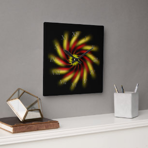 Uhr - Pinwheel auf schwarz