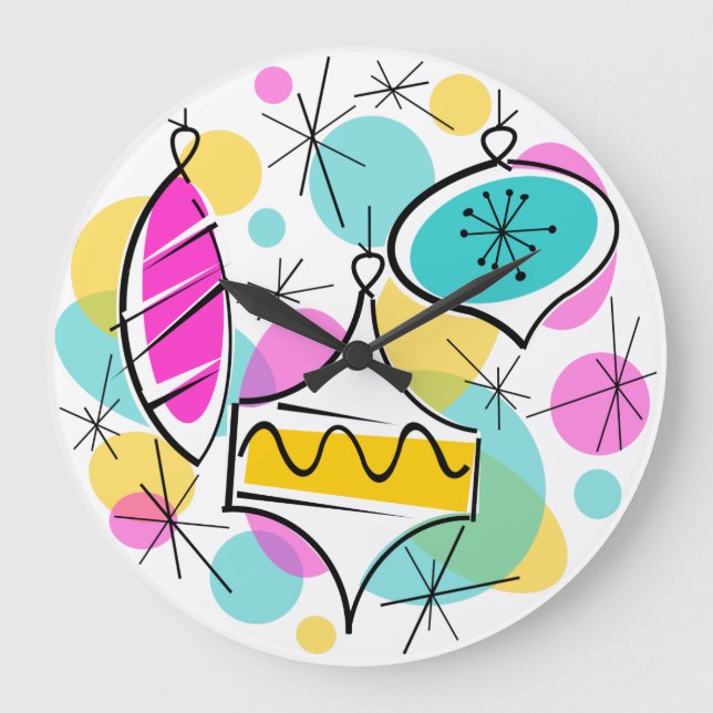 Uhr Retro Tree Baubles (Vorderseite)