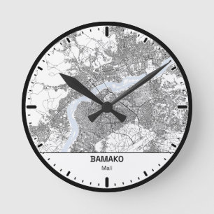Uhr Runde Bamako Clock City Line Art