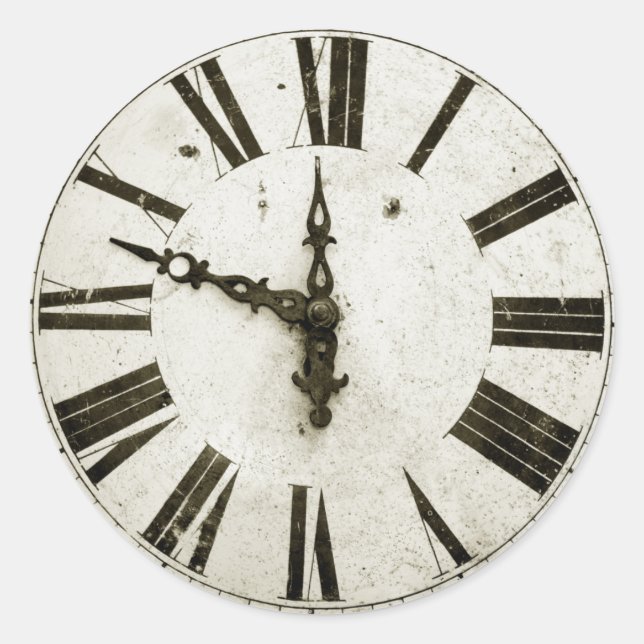 Uhr Runder Aufkleber (Vorderseite)