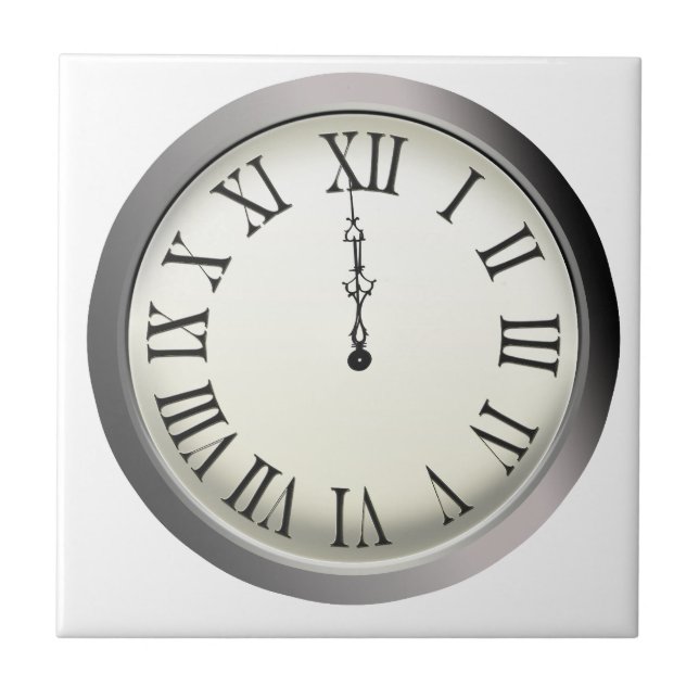 Uhr schlägt Mitternacht in Silvester Fliese (Vorderseite)