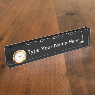 Uhr-und Ölquelle-Bild-Namensschild Namensplakette