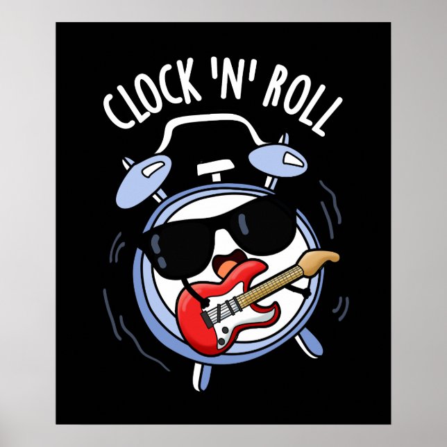 Uhr und Roll Funny Rock Puck Dark BG Poster (Vorne)