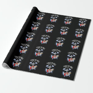Uhr und Rollen Lustiger Fels-Wortwitz Dunkler Hint Geschenkpapier