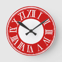 UHR Vintage-Look römische Zahlen weiß reich rot