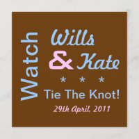 Uhr-Willen und Kate Krawatte die Knoten-Einladung