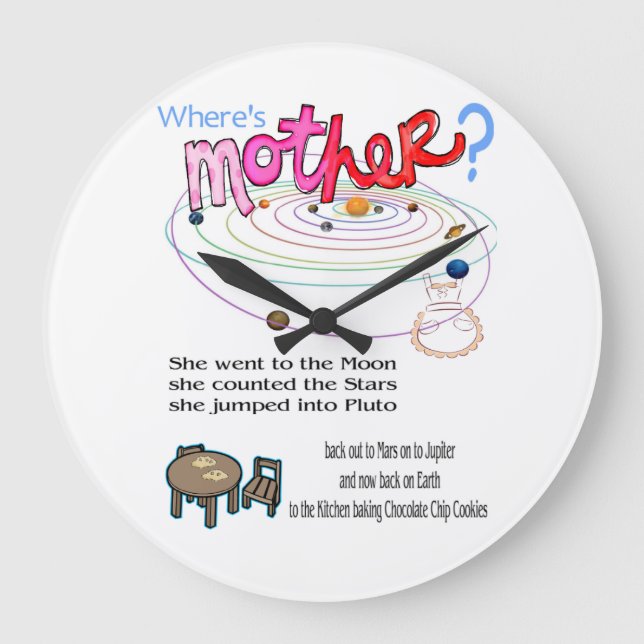 Uhr Wo ist Mutter? Fröhlicher Muttertag (Vorderseite)