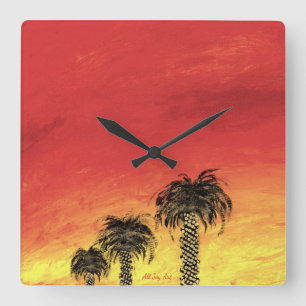 Uhr-"Wüsten-Feier durch alle Freude-Kunst Quadratische Wanduhr