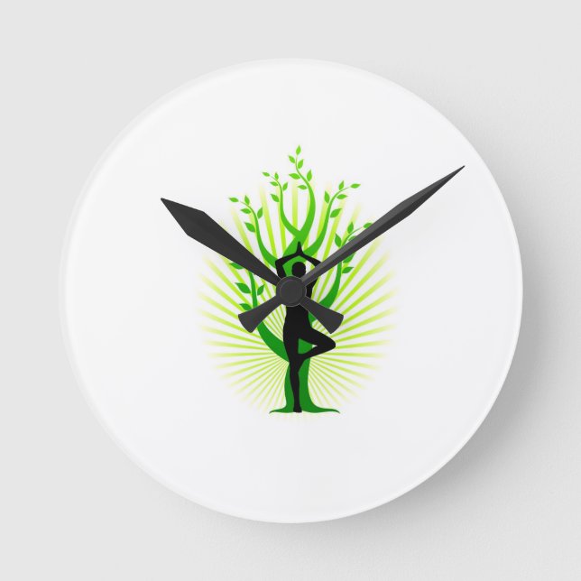 Uhr, Yoga Runde Wanduhr (Vorderseite)
