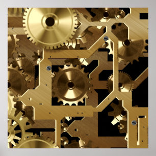 Uhrarbeitsmessing Poster