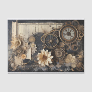 Uhren, Gänge, Blume und Ephemera Seidenpapier