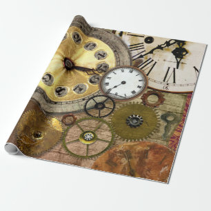 Uhren rostige alte Steampunk Kunst Geschenkpapier