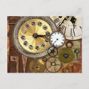 Uhren Rusty Old Steampunk Art Postkarte