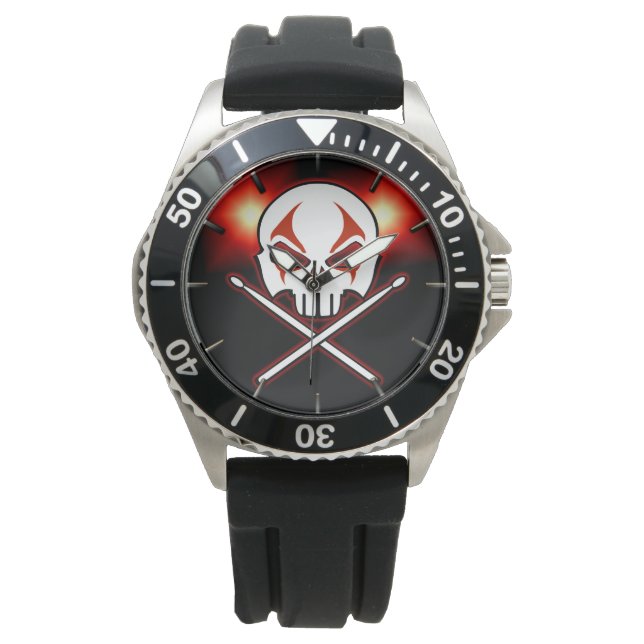 Uhrenarmband "Rock & Roll Watch Heavy Metal Drumme Armbanduhr (Vorderseite)