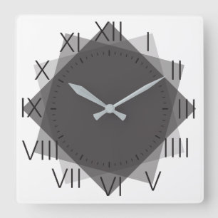 Uhrendiagramm mit quadratischen Quadratzecken Quadratische Wanduhr