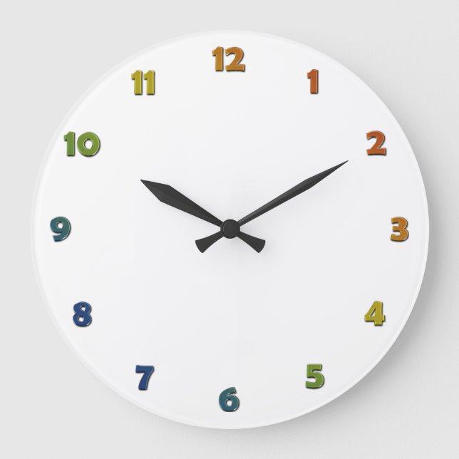 Uhrengestänge-Nummern - Raimbow-Metallik Große Wanduhr (Vorderseite)