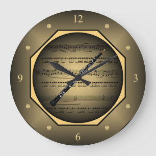 Uhrenmarken ~ Oboe ~ Sheet Music ~ Unique ~ Große Wanduhr