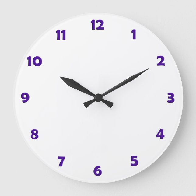 Uhrenspurnummern - violett große wanduhr (Vorderseite)
