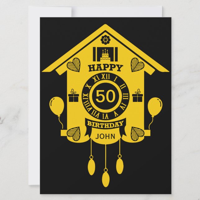 Uhrenzeit Happy 50. Geburtstag (Vorderseite)