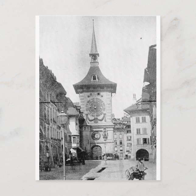 Uhrturm, Bern, Schweiz ca. 1890 Postkarte (Vorderseite)