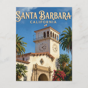 Uhrturm des Santa Barbara County Courthouse Postkarte