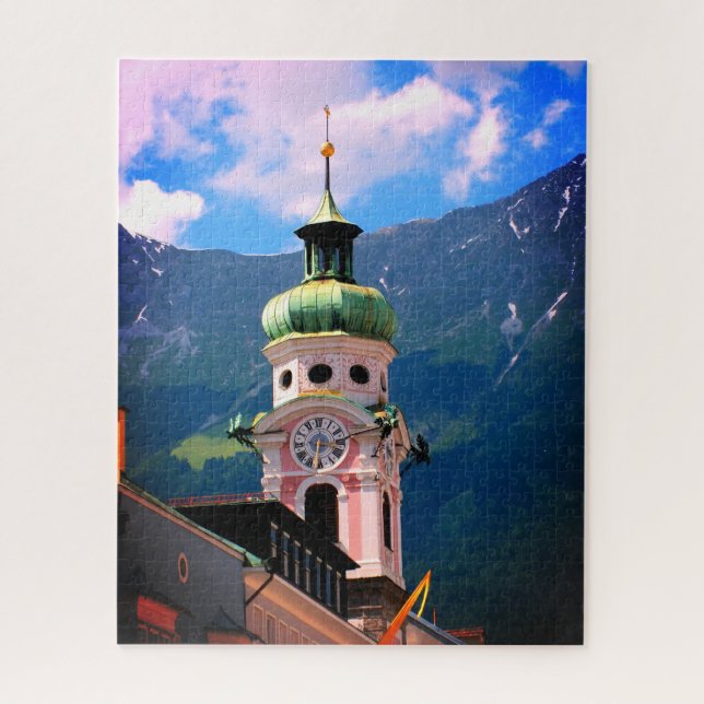 Uhrturm in Österreich Puzzle (Vertikal)