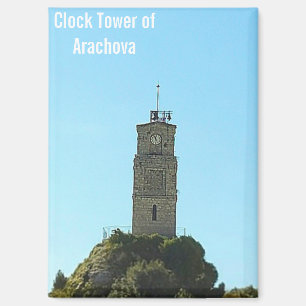 Uhrturm von Arachova Griechenland Magnet