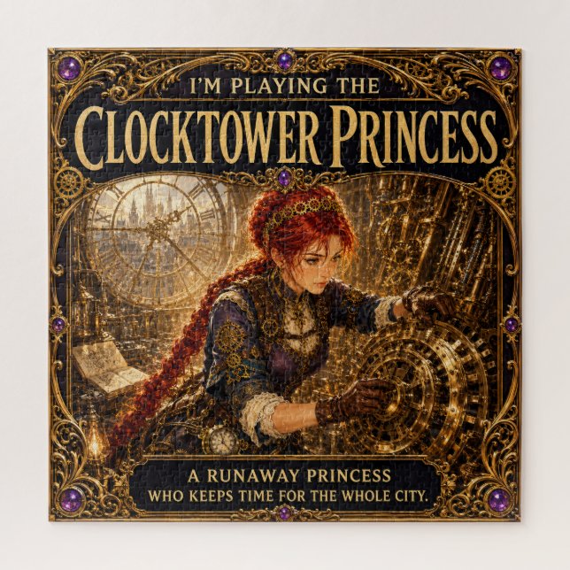 Uhrturmprinzessin Steampunk Rollenspiel Heldin Puzzle (Vertikal)