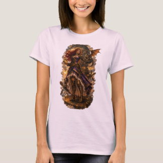 Uhrturmprinzessin und mechanischer Drache Steampun T-Shirt