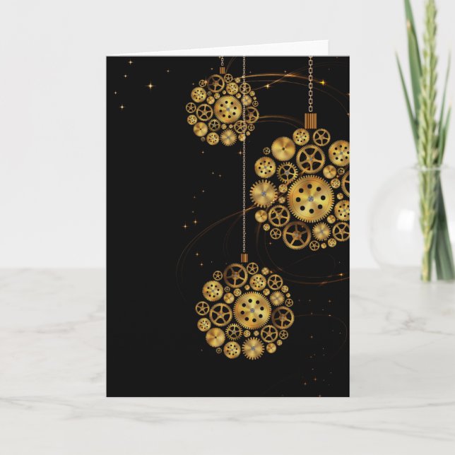 Uhrwerk Feiertagskarte (Vorderseite)