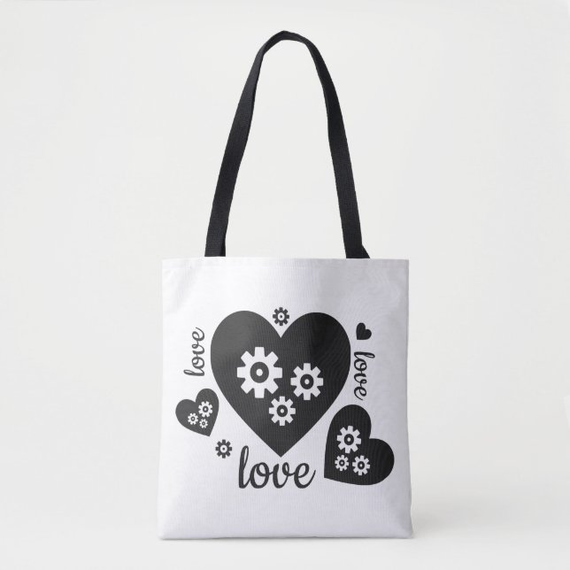 Uhrwerk Herz Tote Tasche (Vorderseite)