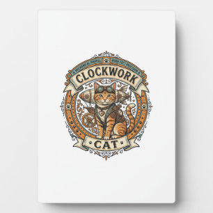 Uhrwerk Katze Steampunk Vintage Vektor Kunst Shi Fotoplatte
