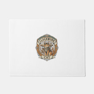 Uhrwerk Katze Steampunk Vintage Vektor Kunst Shi Fußmatte