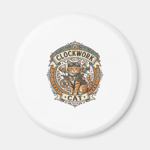 Uhrwerk Katze Steampunk Vintage Vektor Kunst Shi Magnet