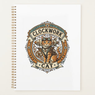 Uhrwerk-Katze Steampunk Vintage Vektor Kunst Shi Planer