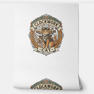 Uhrwerk Katze Steampunk Vintage Vektor Kunst Shi Tapete